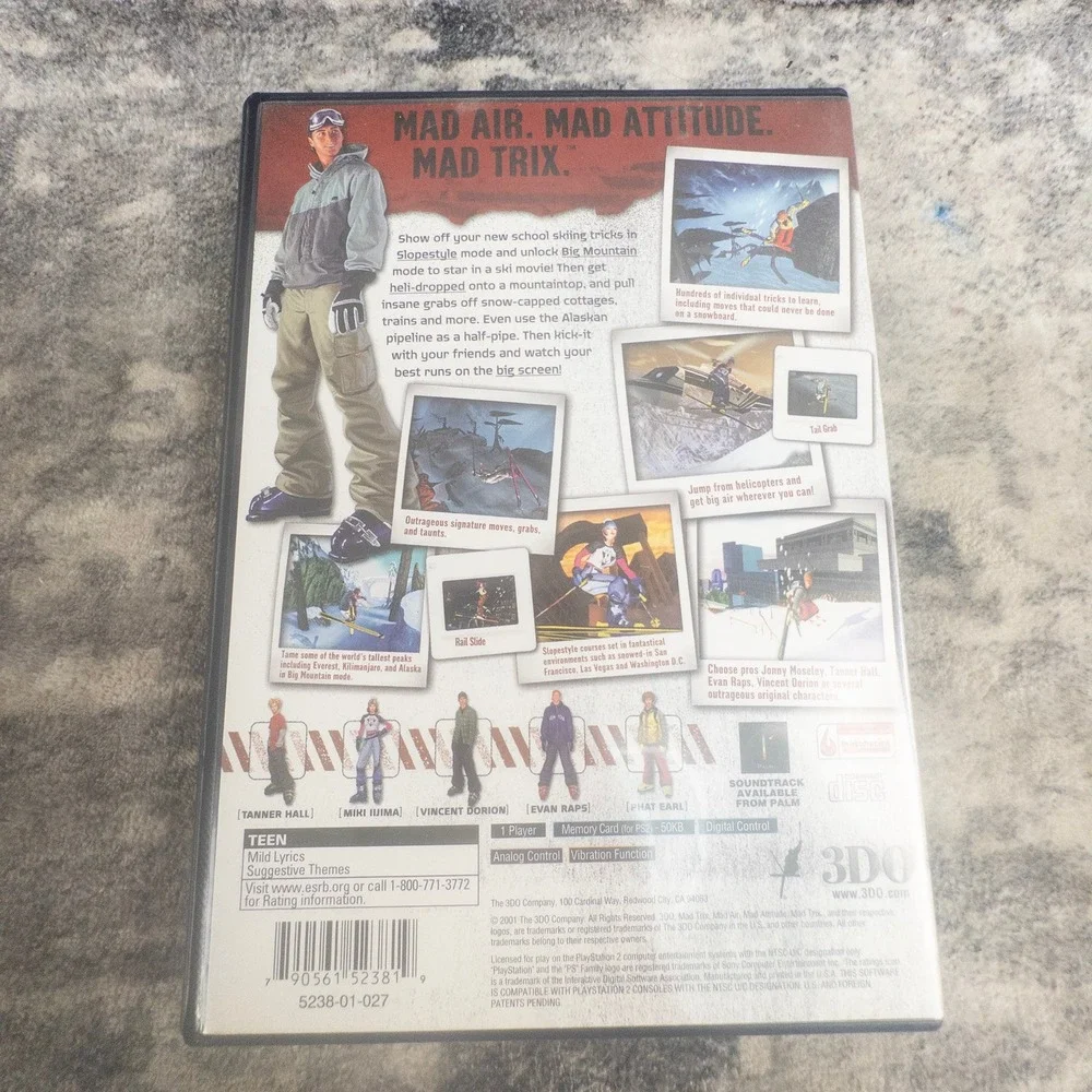 Jonny Moseley Mad Trix PS2 PlayStation 2 Skiing Extreme Sports 3DO Game Retro